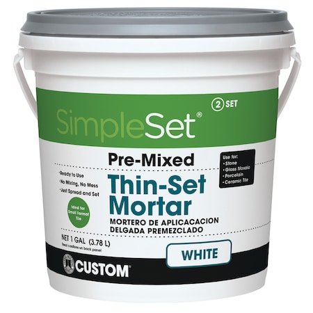 Simpleset Custom Building Products SimpleSet White Thin-Set Mortar 1 gal STTSW1-2